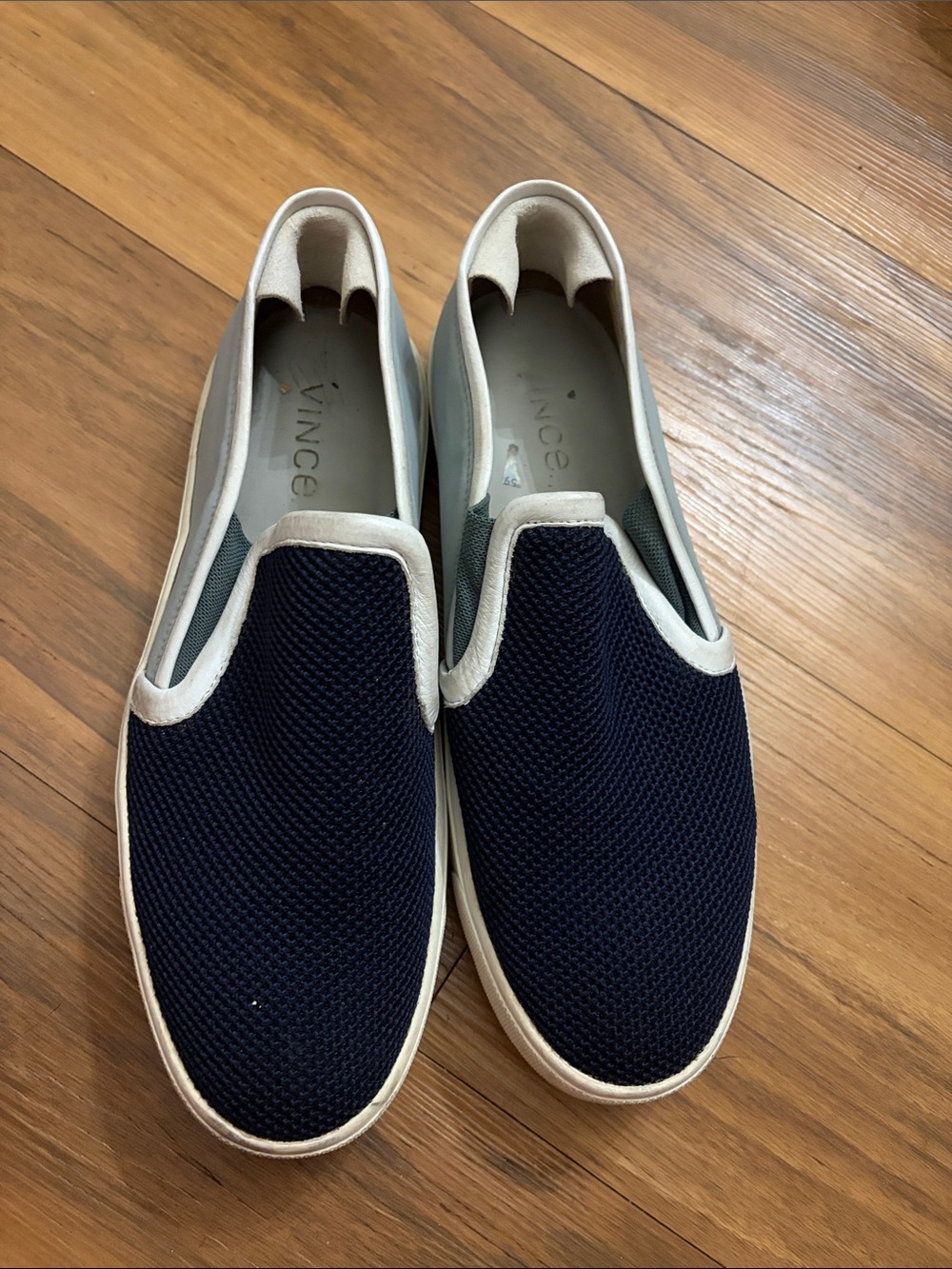 Vince Navy and Cream Slip-On Espadrilles